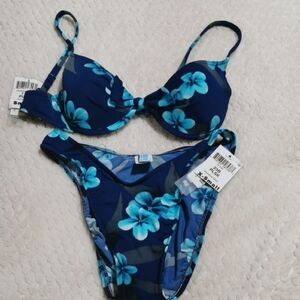 Sunsets Separates Navy and Aqua Floral Swim Set